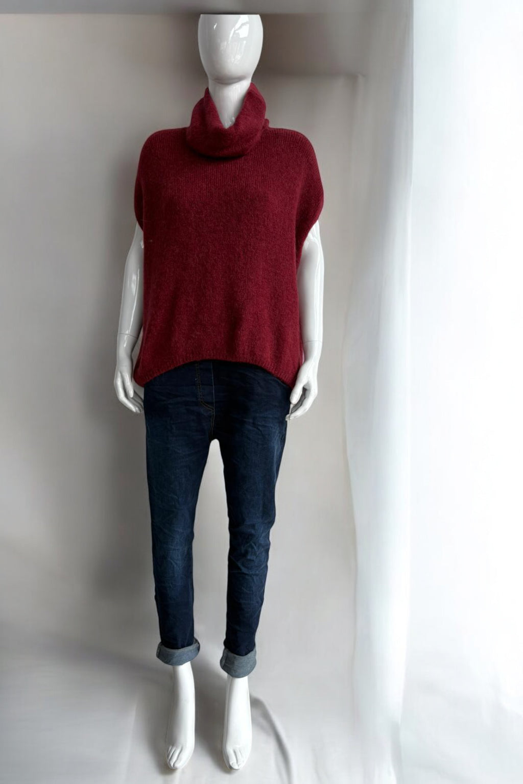 Wool Cowl Sleeveless Jumper Lagenlook