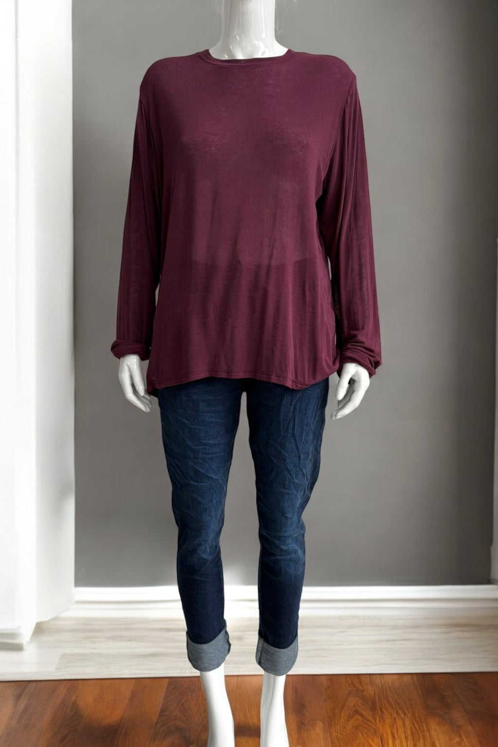 Cashmere Fine Knit Long Sleeve Top