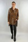 Women's Leopard Print High Low Shirt