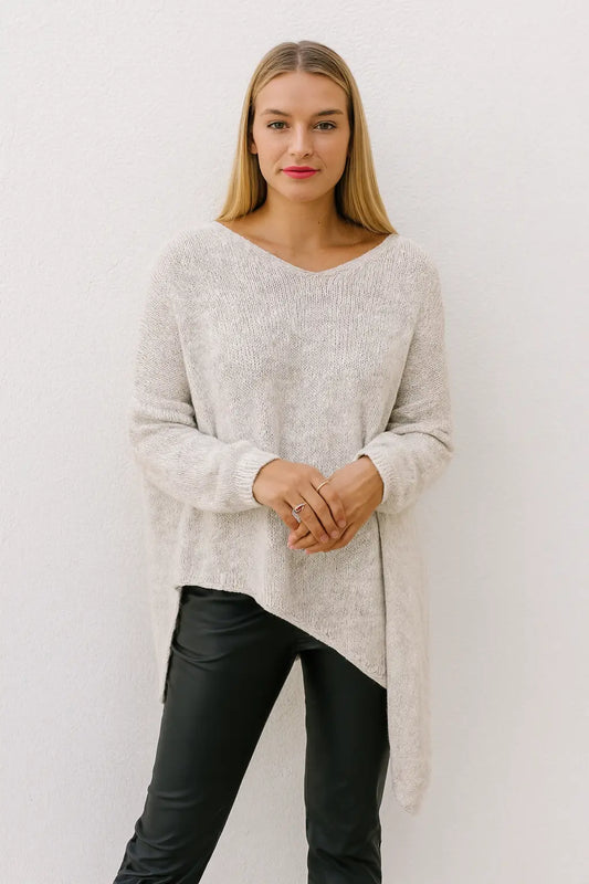 Made in Italy Wool Slant Knit Jumper