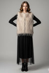 Feather Textured Faux Fur Gilet