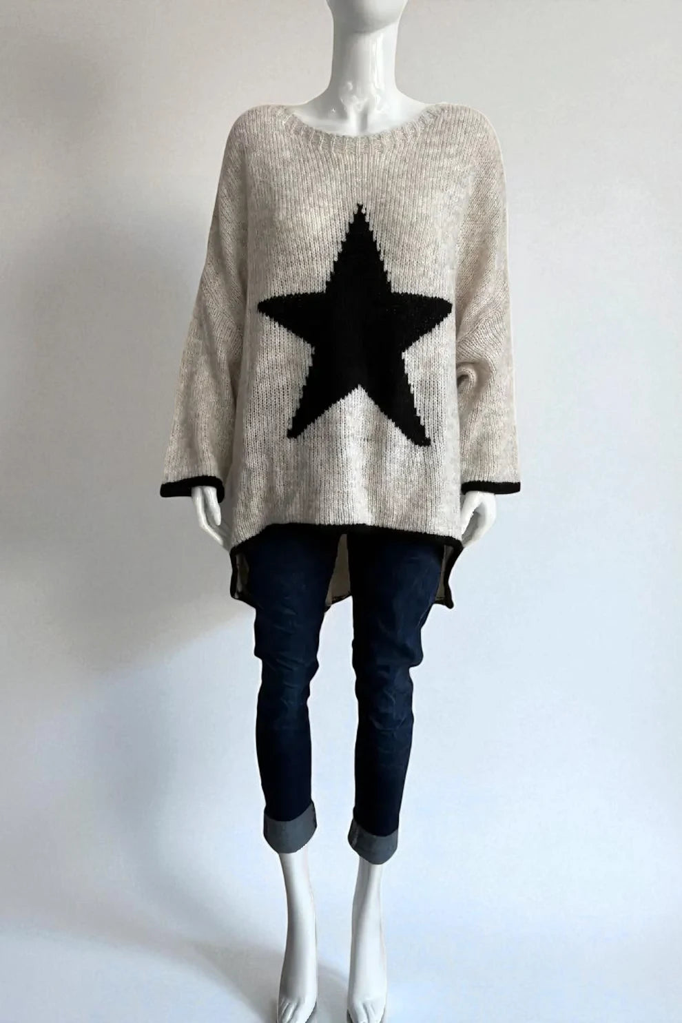 Made in Italy Wool Slouch Star Jumper