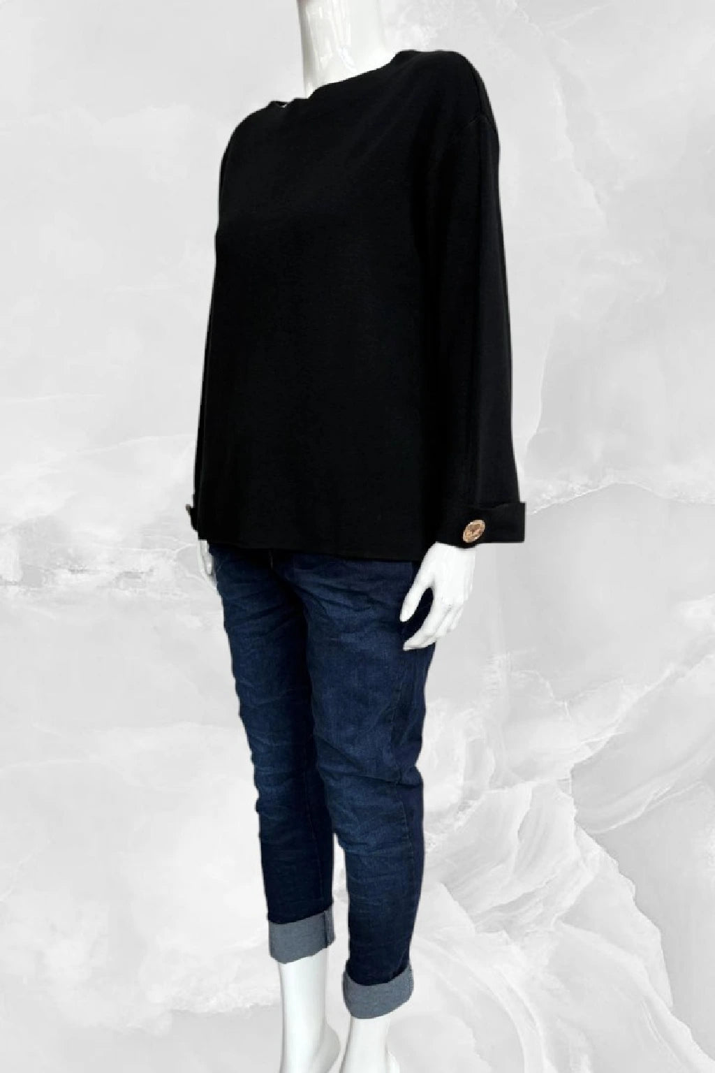 Women's Button Sleeve Soft Knit Lagenlook