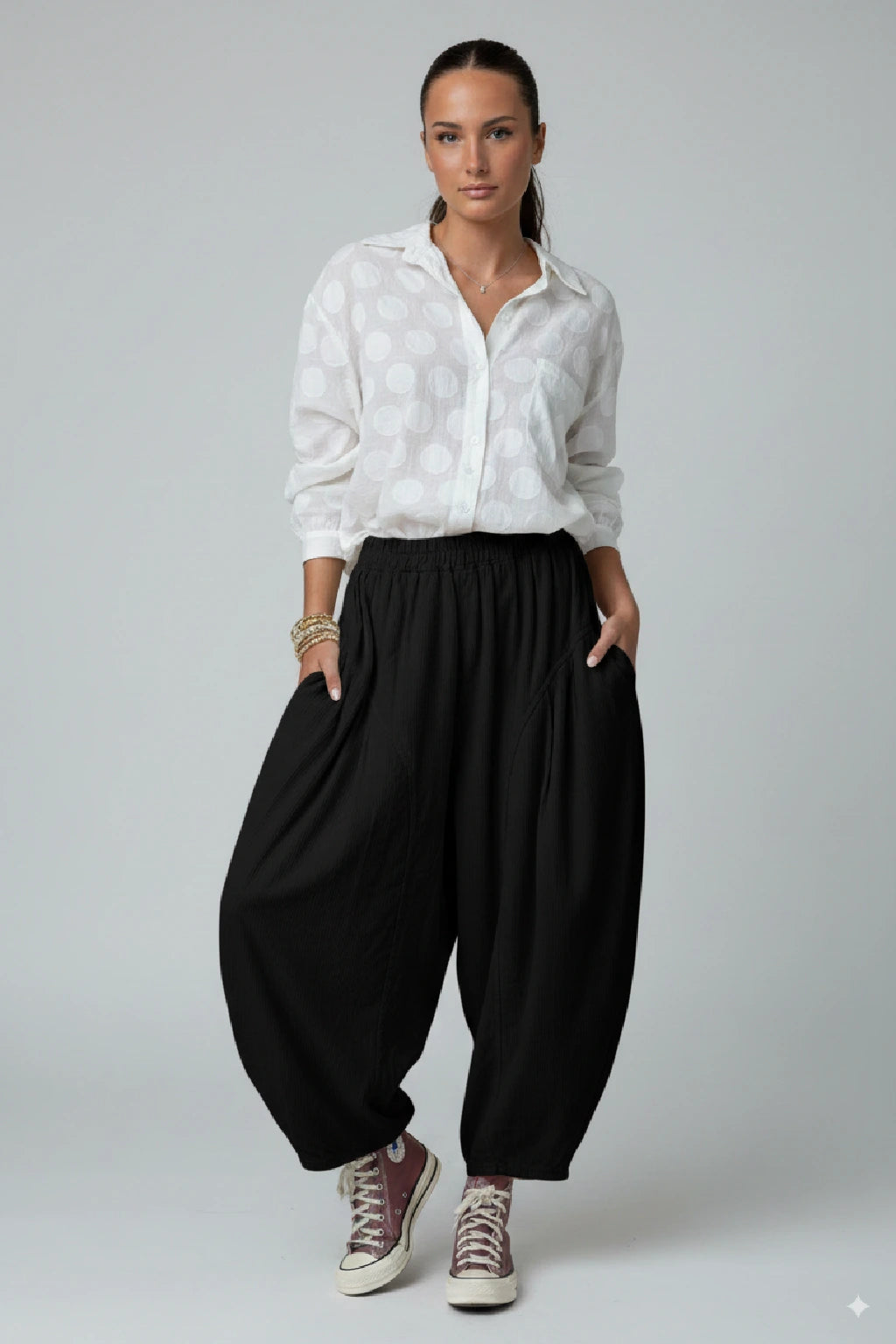 Women's Relaxed Fit Corduroy Balloon Pants