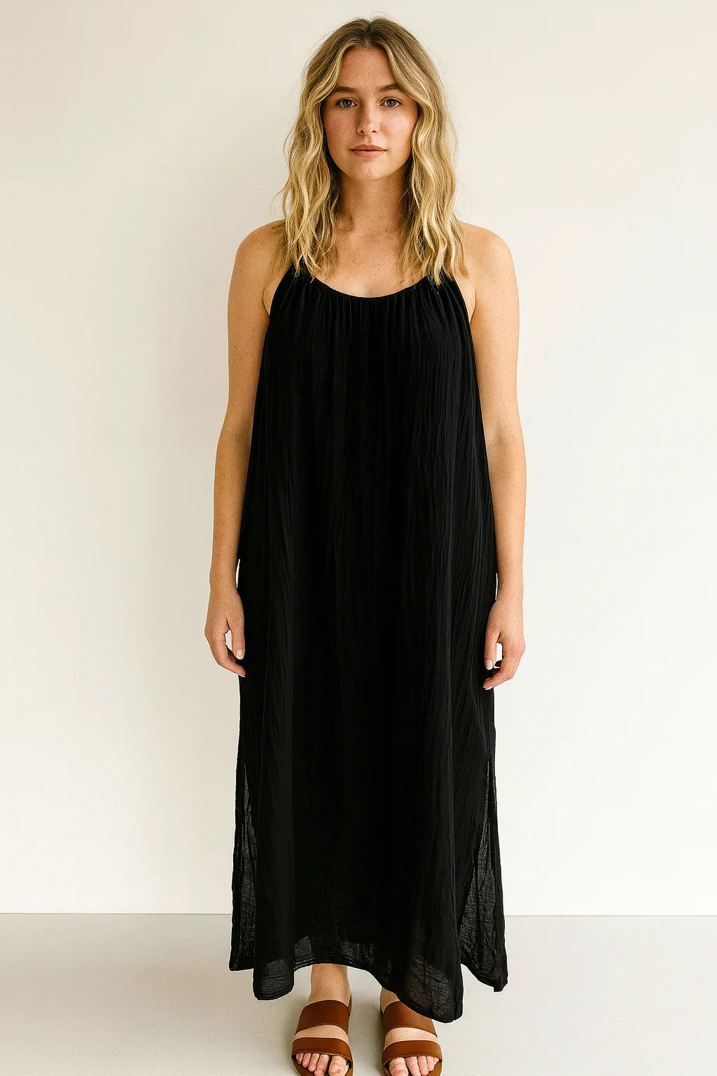 Cotton Strap Maxi Dress