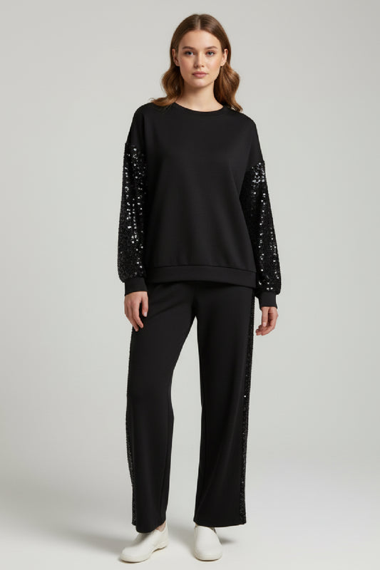 Made in Italy Sequin trim Scuba Pant