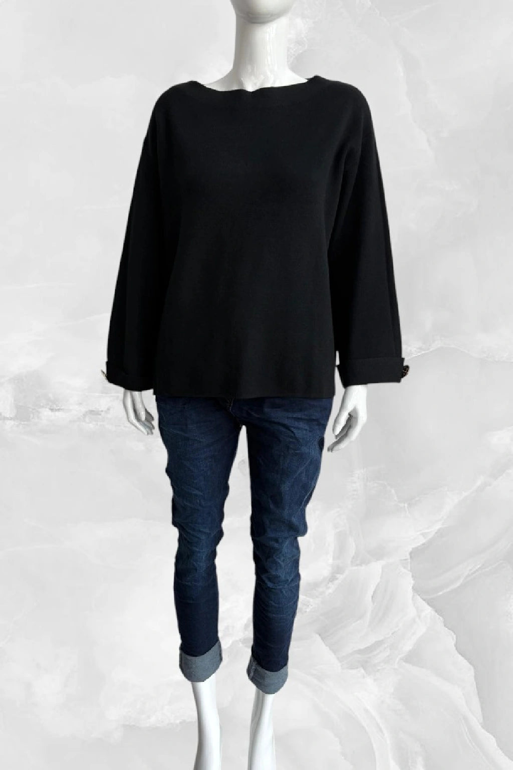 Women's Button Sleeve Soft Knit Lagenlook