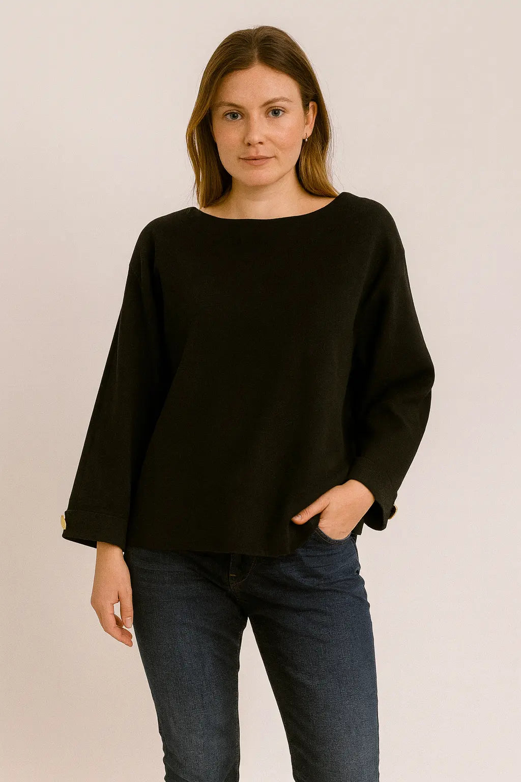 Women's Button Sleeve Soft Knit Lagenlook
