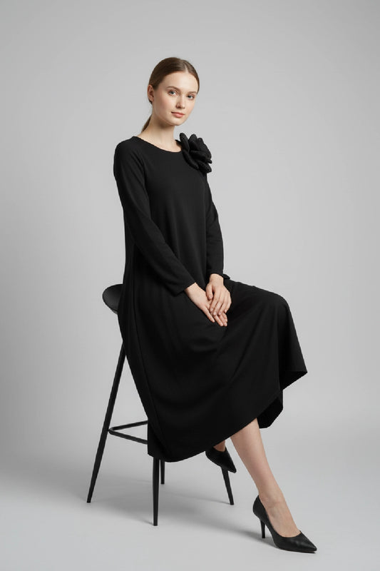 Made in Italy Elegant Swing Corsage Dress Partywear