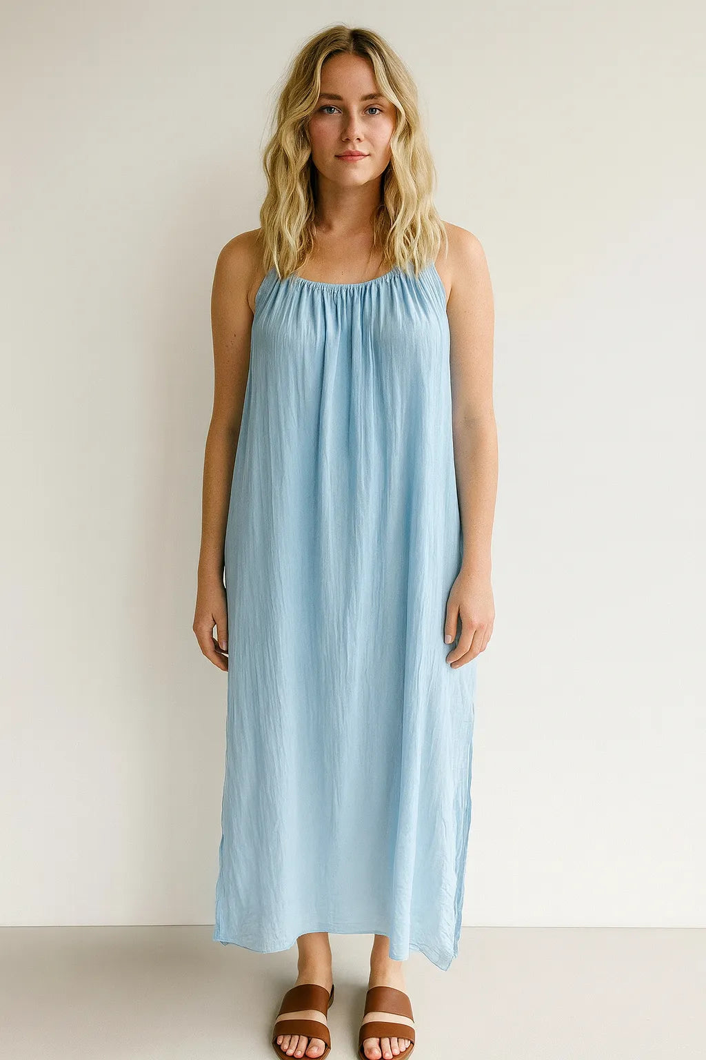 Cotton Strap Maxi Dress