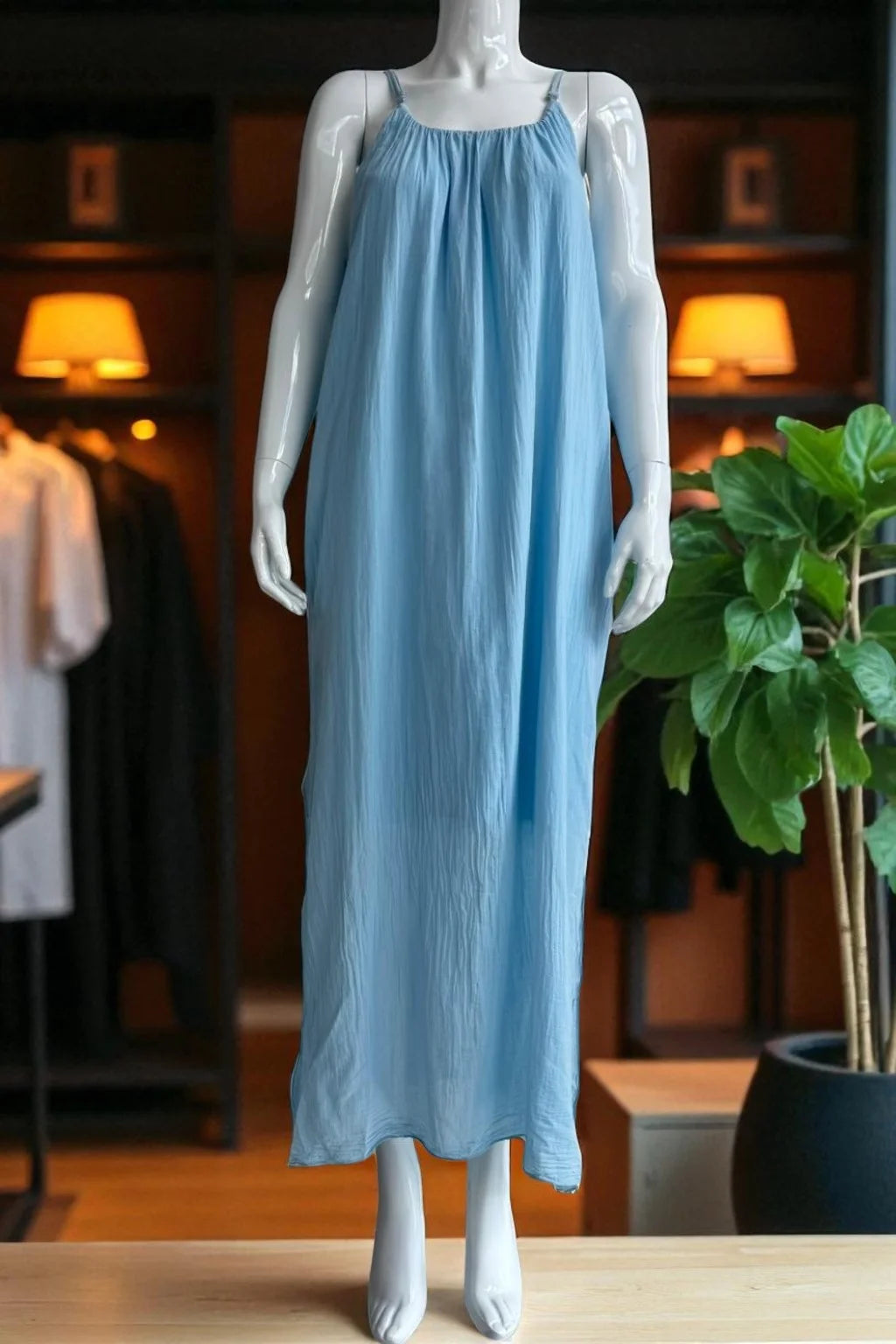 Cotton Strap Maxi Dress