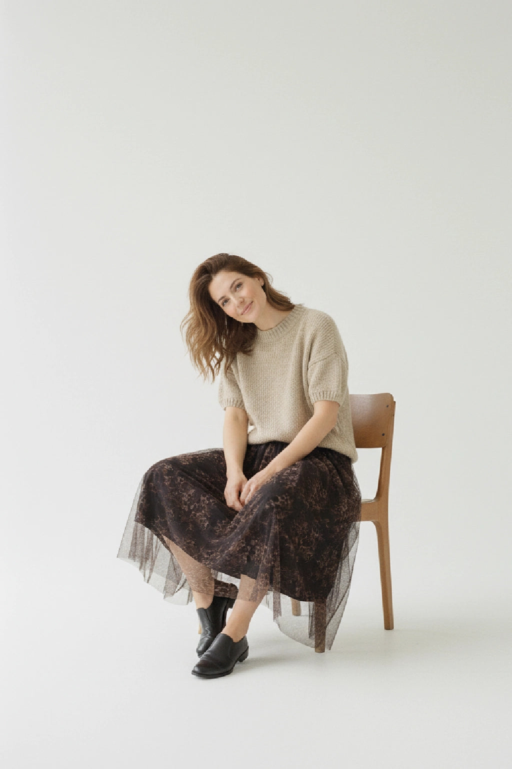 Made in Italy Tulle Printed Skirt