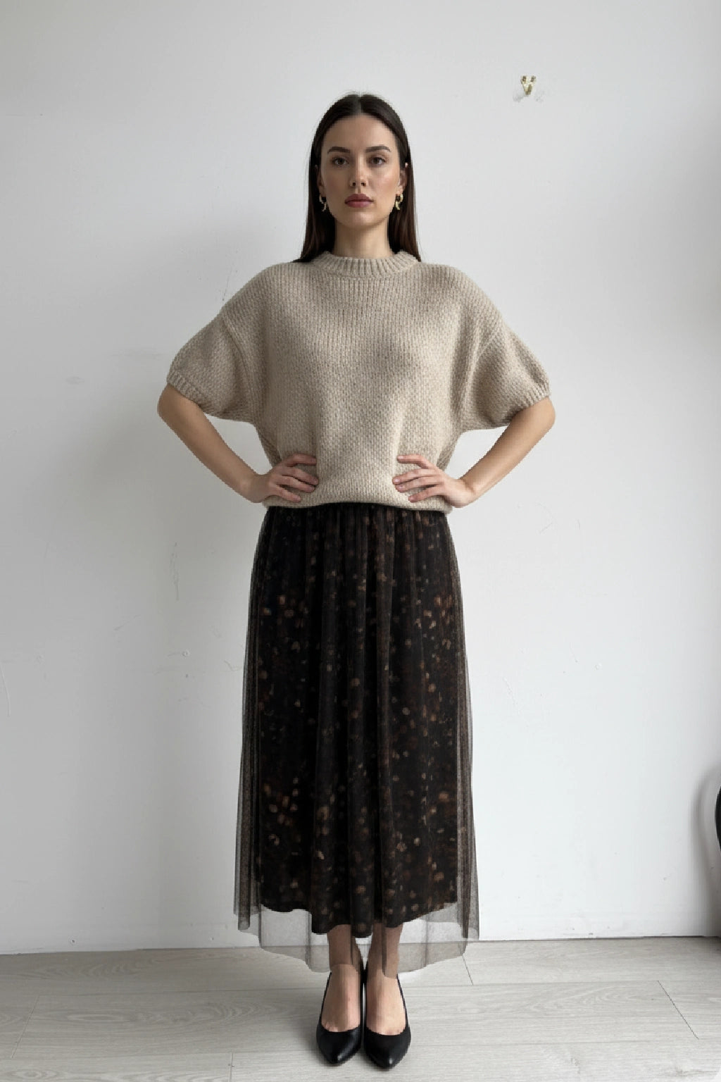 Made in Italy Tulle Printed Skirt