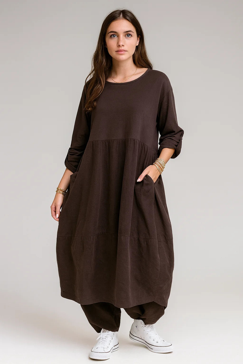 Made in Italy Corduroy Cocoon Dress