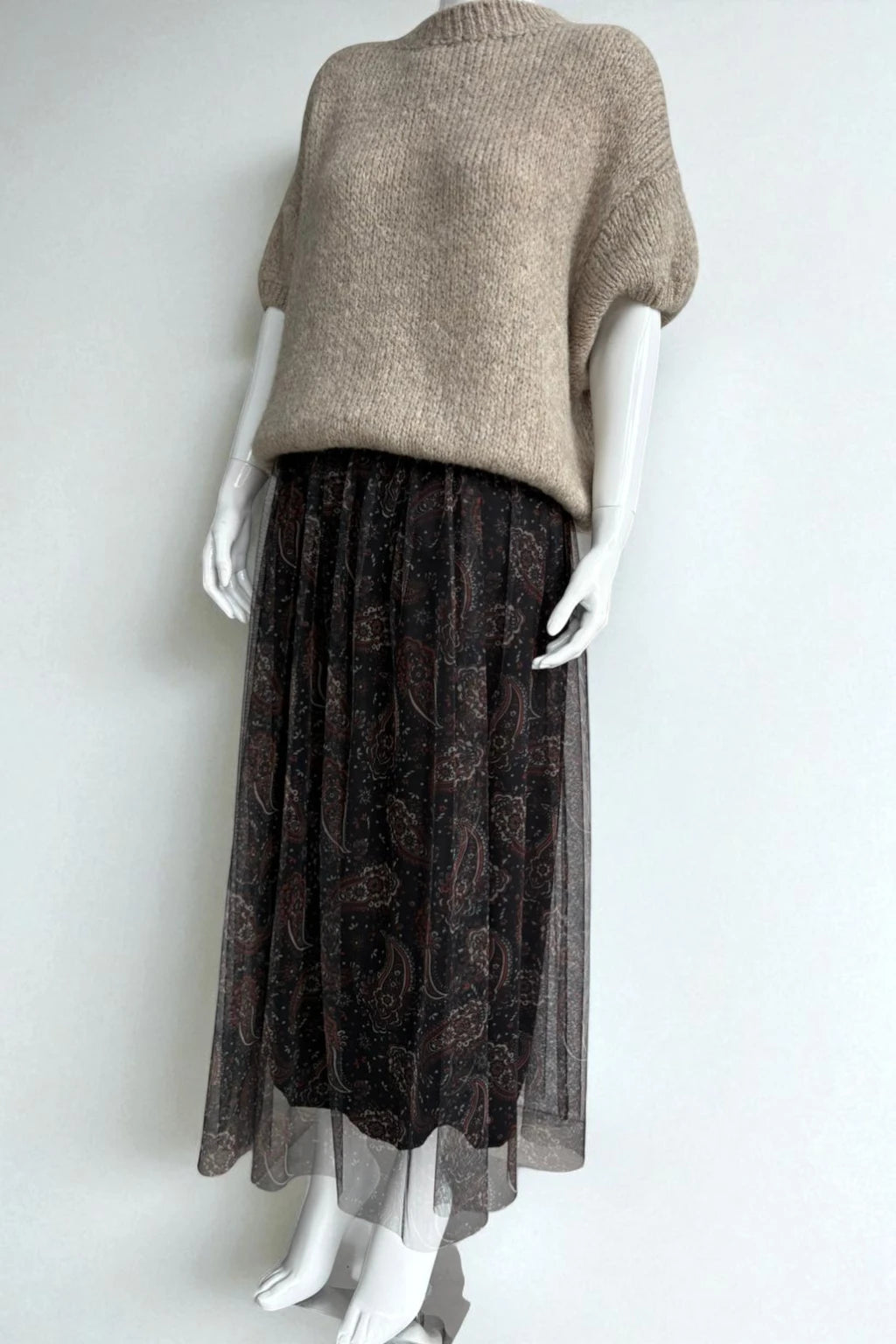 Made in Italy Tulle Printed Skirt