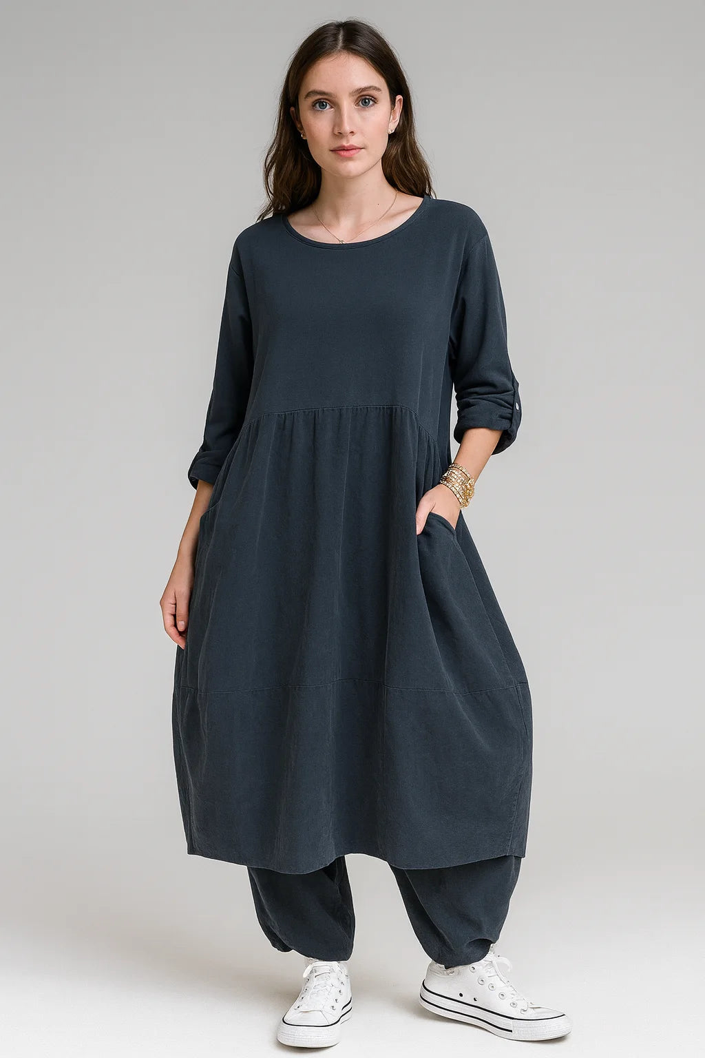 Made in Italy Corduroy Cocoon Dress