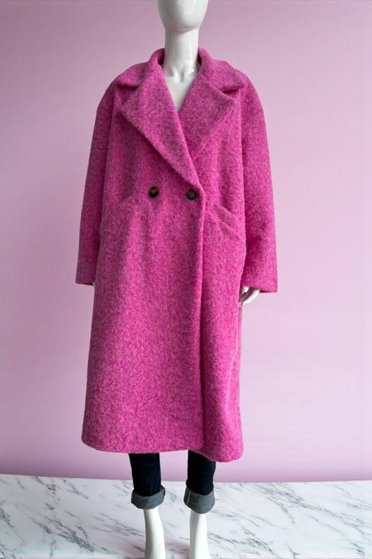 Women's Textured Double-Breasted Coat Lagenlook