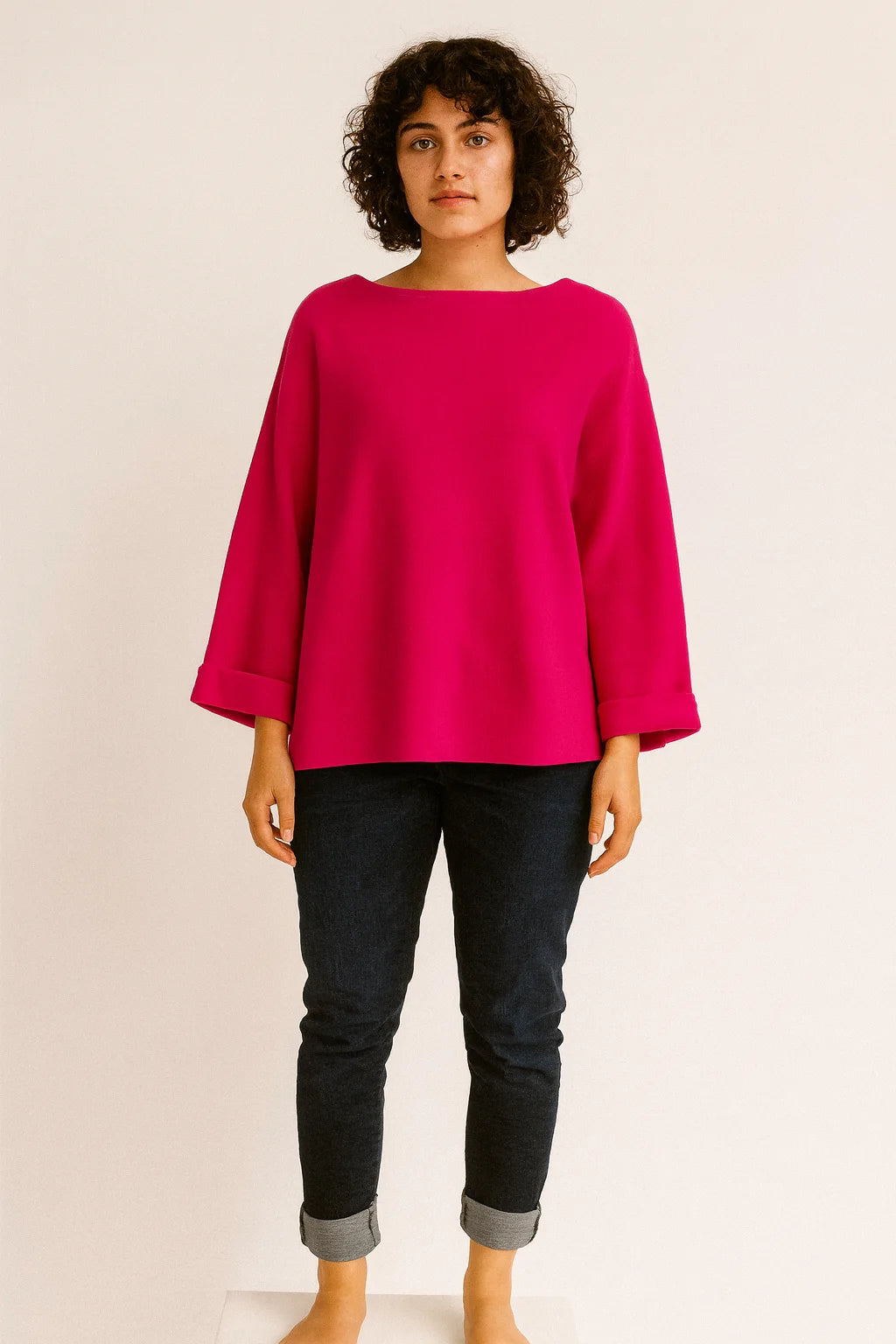 Women's Button Sleeve Soft Knit Lagenlook