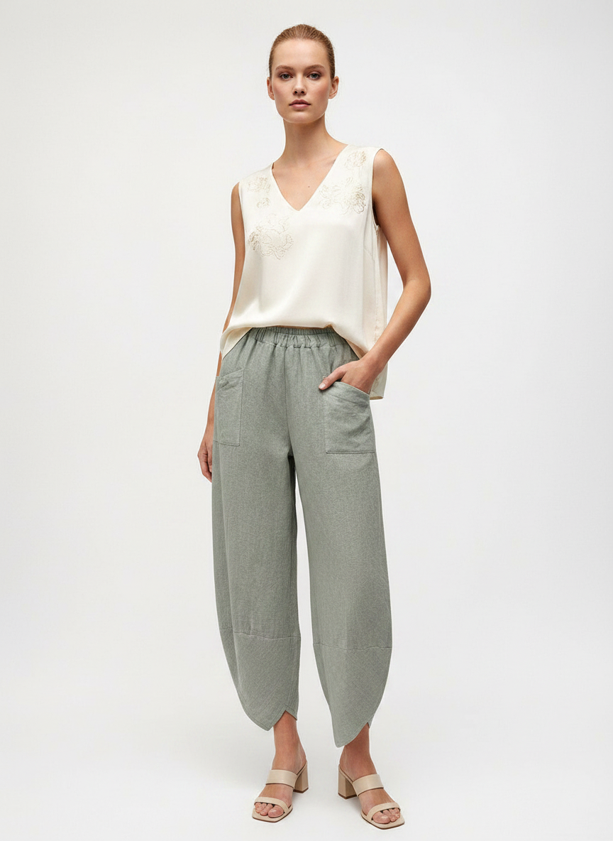 Linen Shelby Barrel Pant