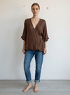 Linen One Button Twist Top