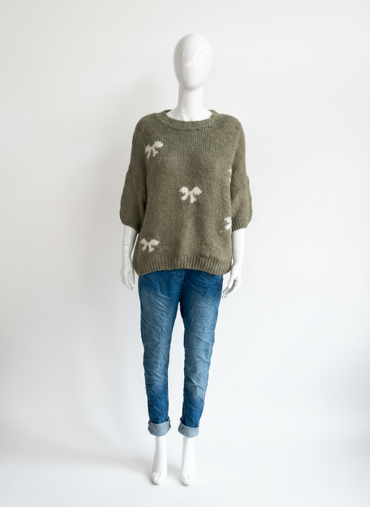 Wool Knitted Bow Detail Jumper