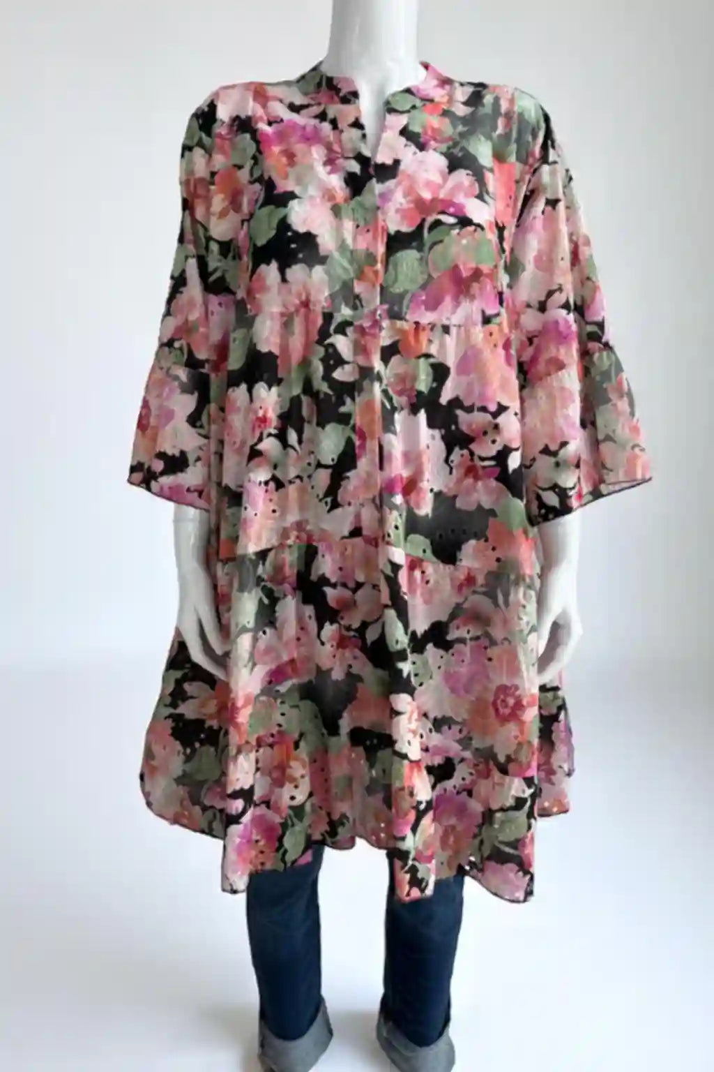Digital Print Smock Broidery Tunic