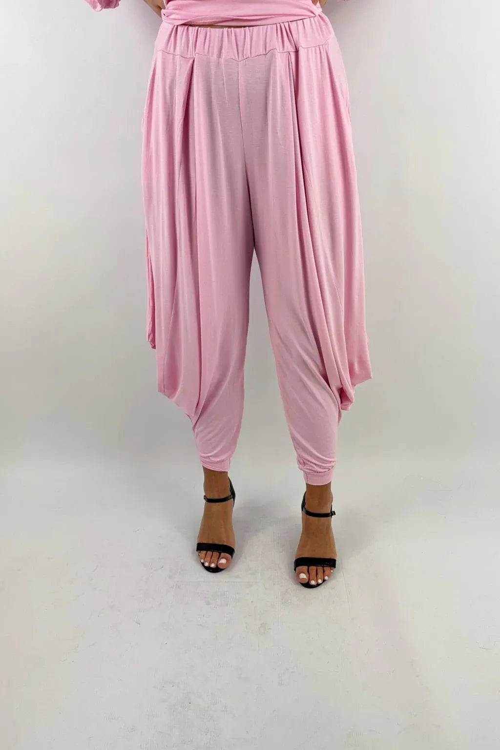 Made in Italy Jersey Harem Pants cuff bottom Lagenlook