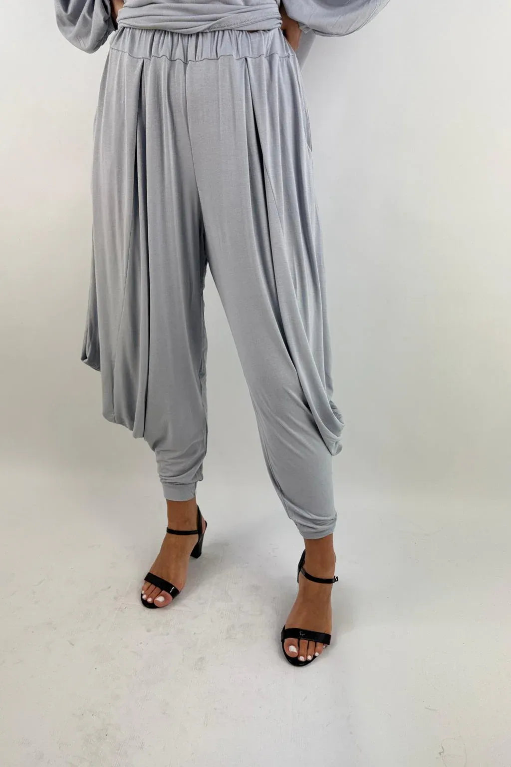 Made in Italy Jersey Harem Pants cuff bottom Lagenlook