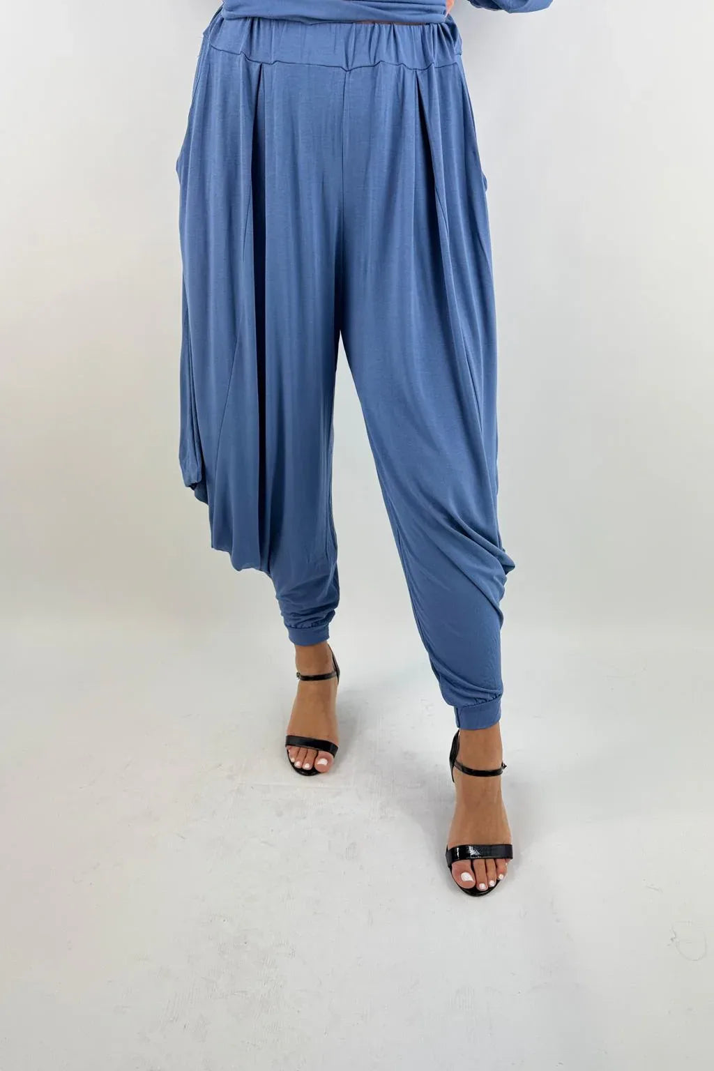 Made in Italy Jersey Harem Pants cuff bottom Lagenlook