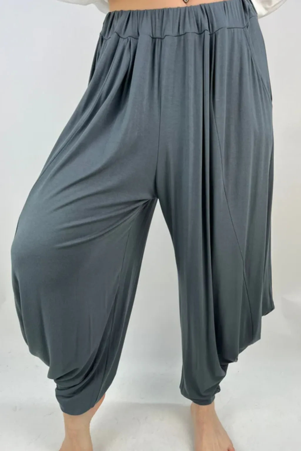 Made in Italy Jersey Harem Pants cuff bottom Lagenlook