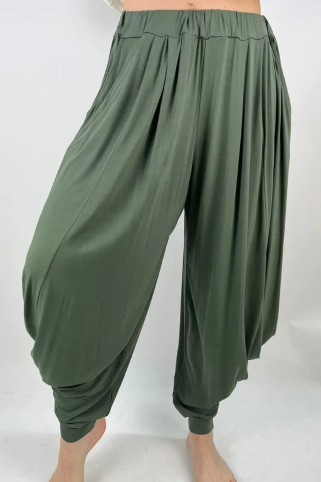 Made in Italy Jersey Harem Pants cuff bottom Lagenlook