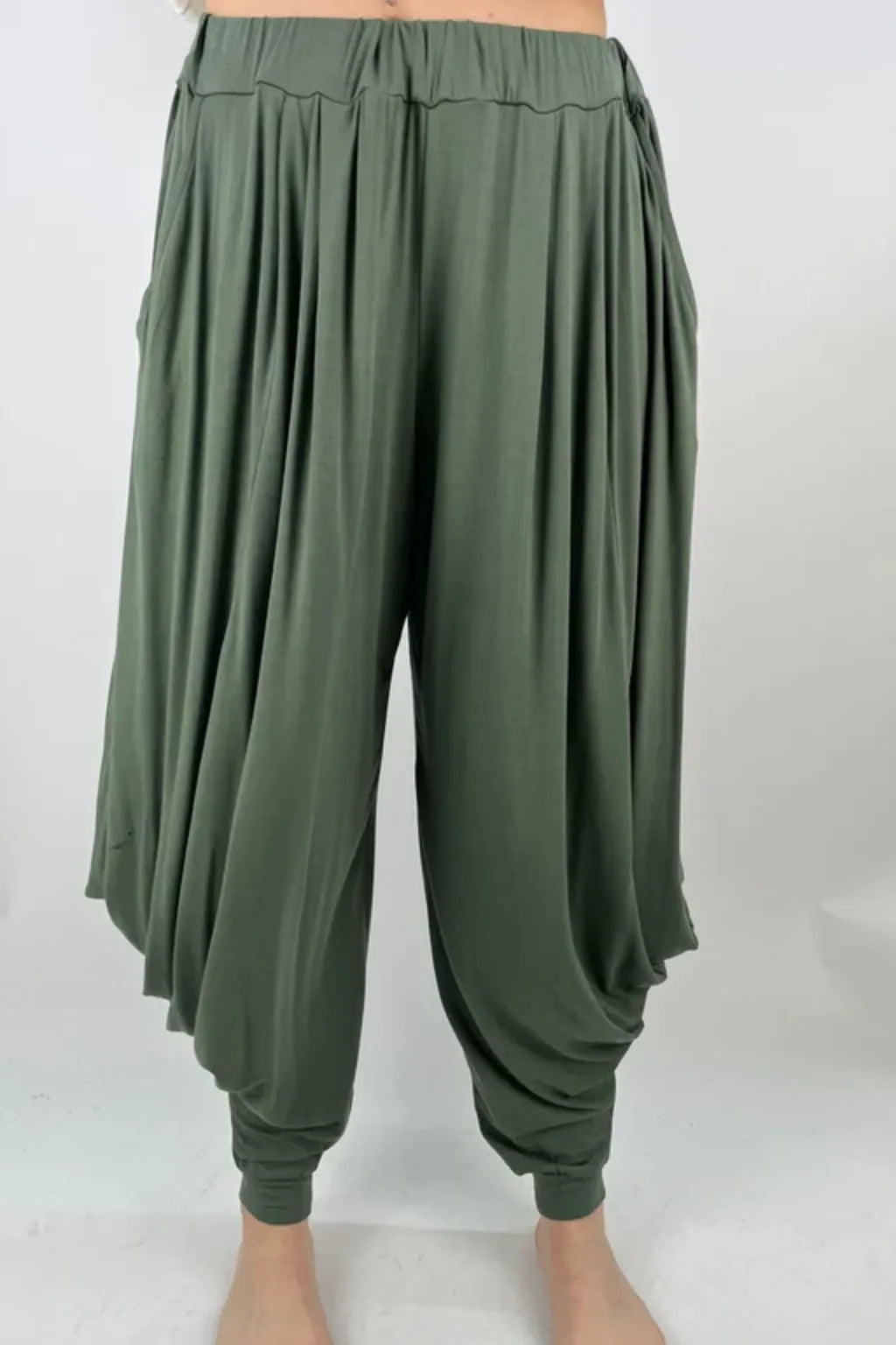 Made in Italy Jersey Harem Pants cuff bottom Lagenlook