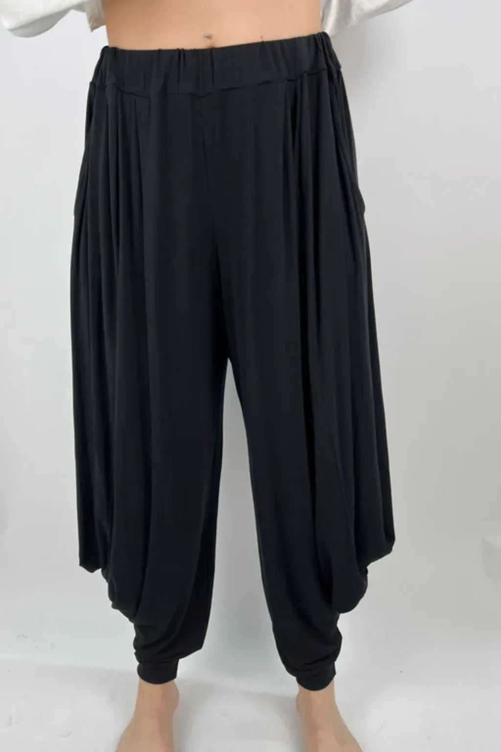Made in Italy Jersey Harem Pants cuff bottom Lagenlook