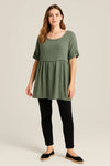 Women's Linen Blend Smock Tunic Lagenlook