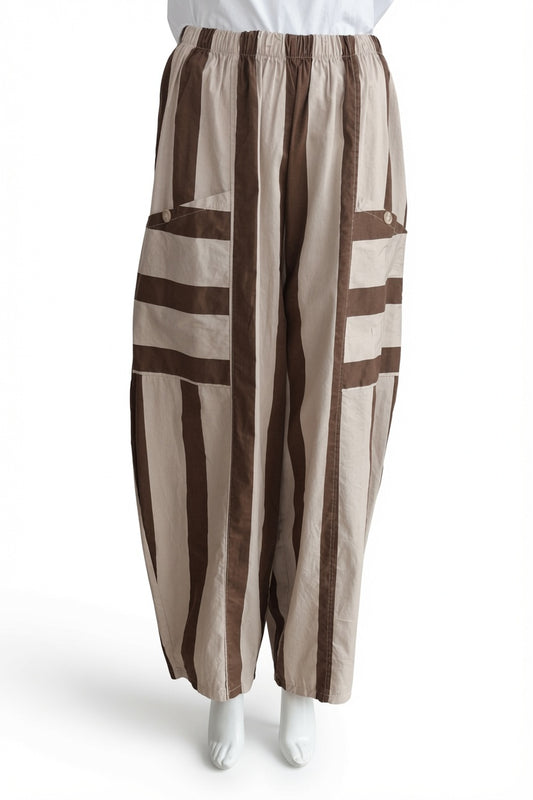 Made in Italy Stripe Barrel Leg Pant