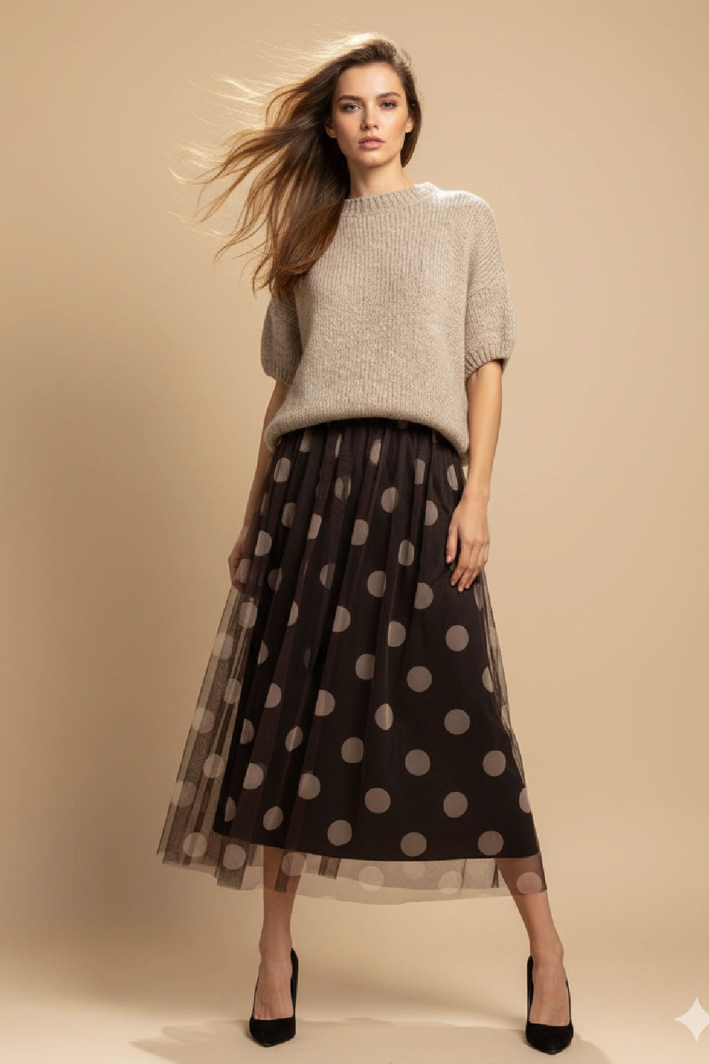 Made in Italy Tulle Printed Skirt