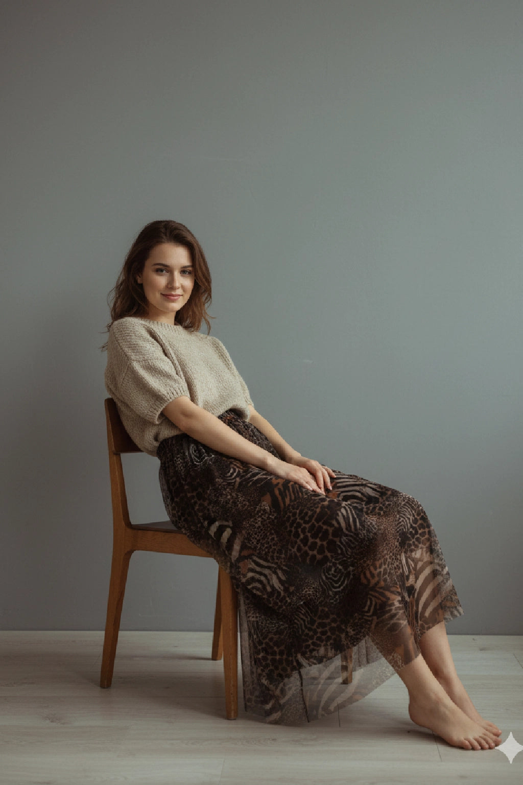 Made in Italy Tulle Printed Skirt