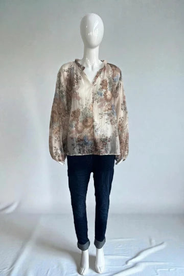Women's Floral Tencel Blouse