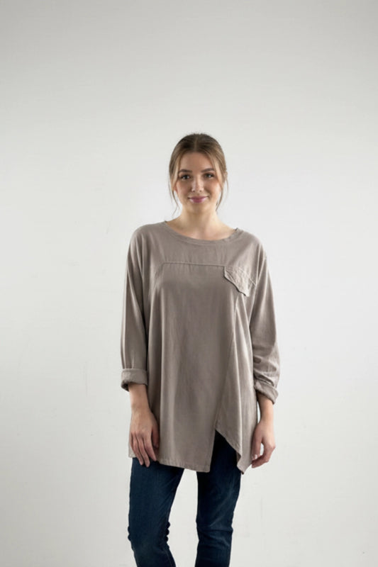 Women's Corduroy Long Sleeve Tunic Top