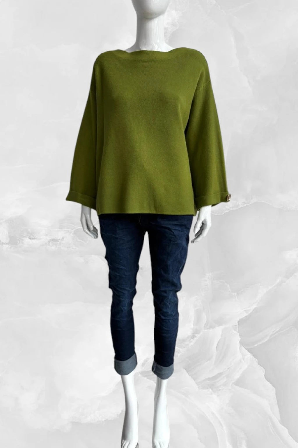 Women's Button Sleeve Soft Knit Lagenlook