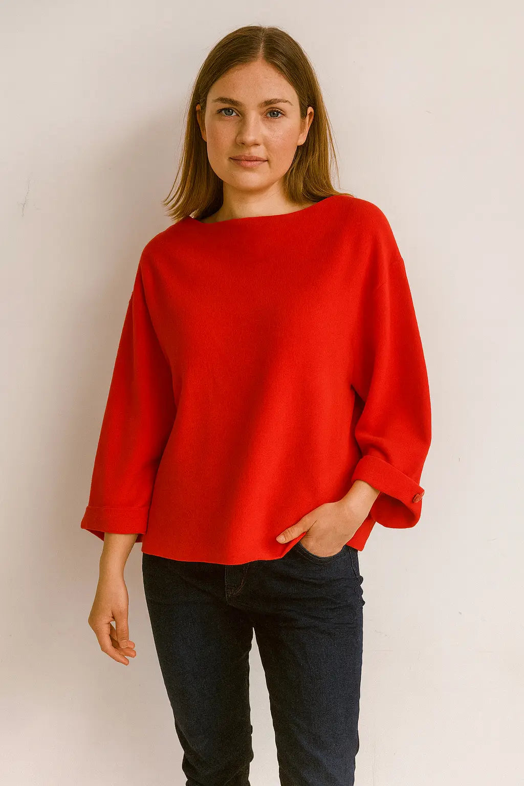 Women's Button Sleeve Soft Knit Lagenlook
