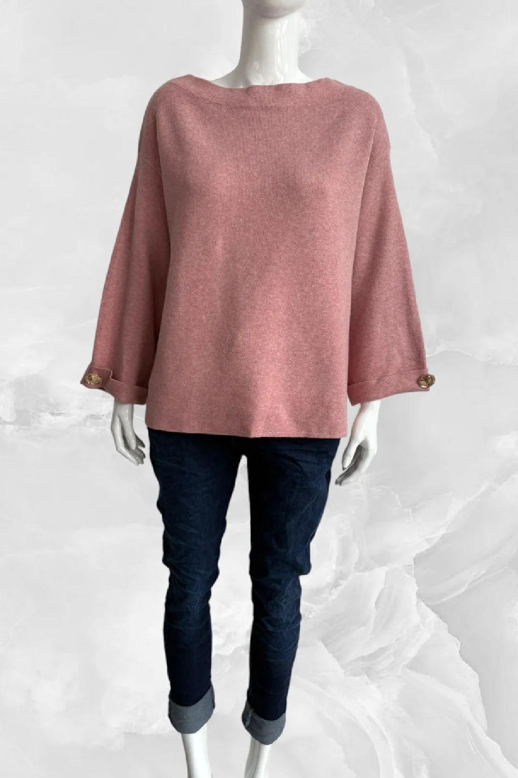 Women's Button Sleeve Soft Knit Lagenlook