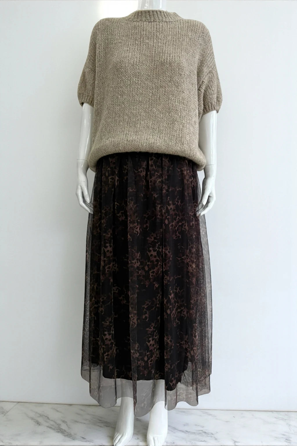 Made in Italy Tulle Printed Skirt