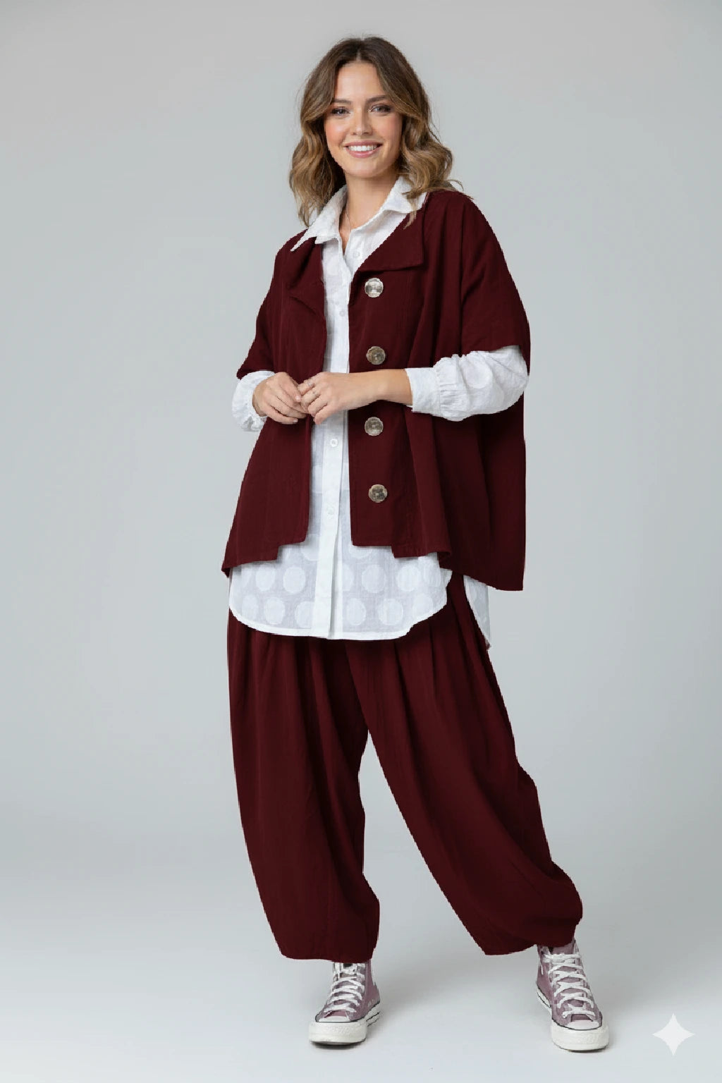 Women's Boxy Corduroy Button-Up Jacket
