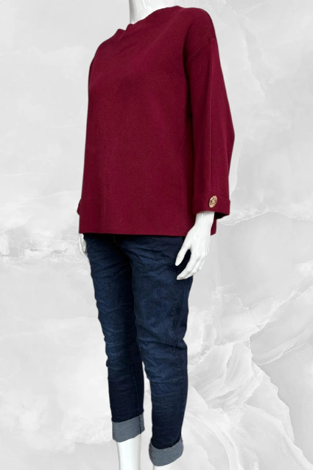Women's Button Sleeve Soft Knit Lagenlook