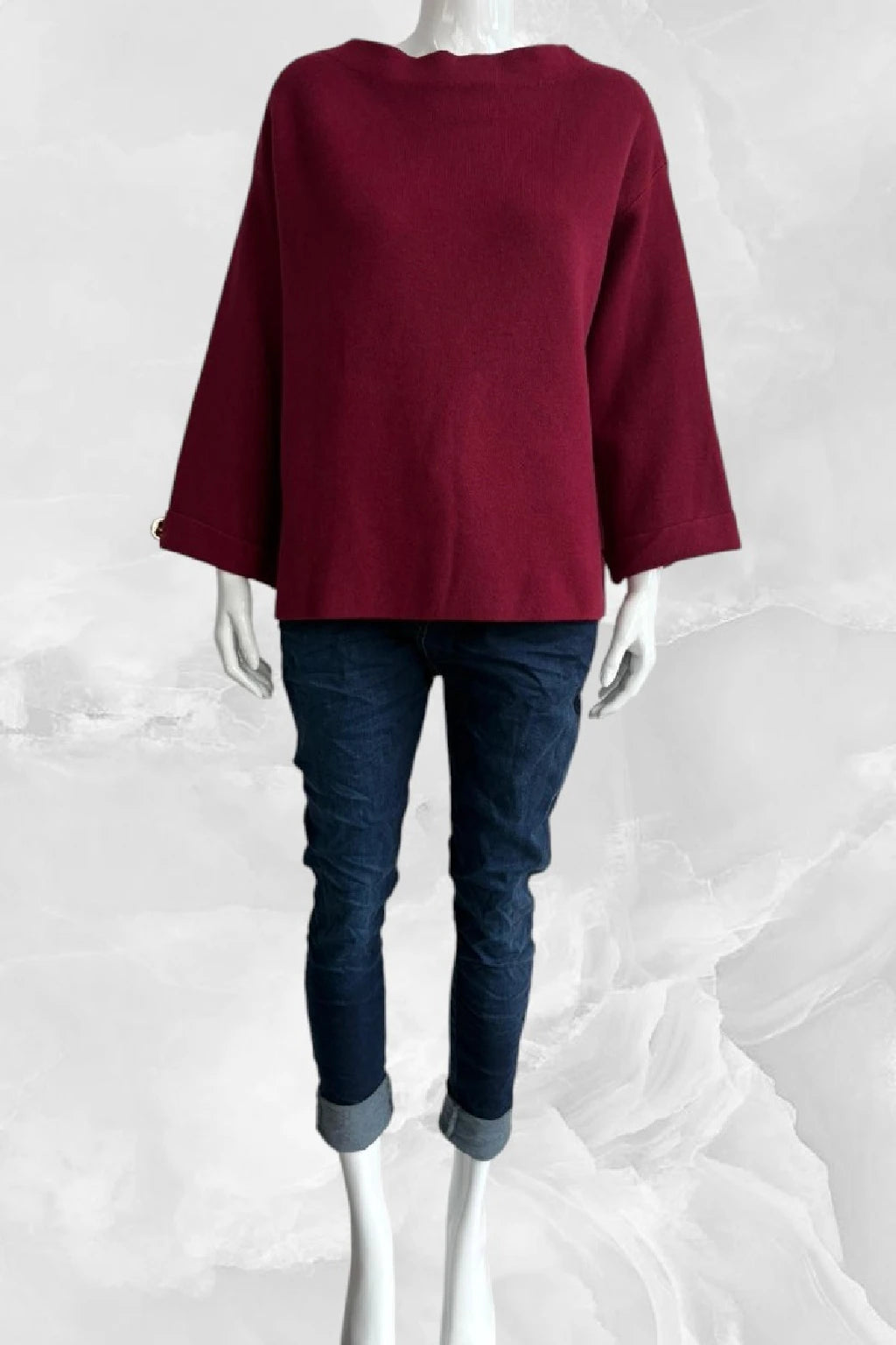Women's Button Sleeve Soft Knit Lagenlook