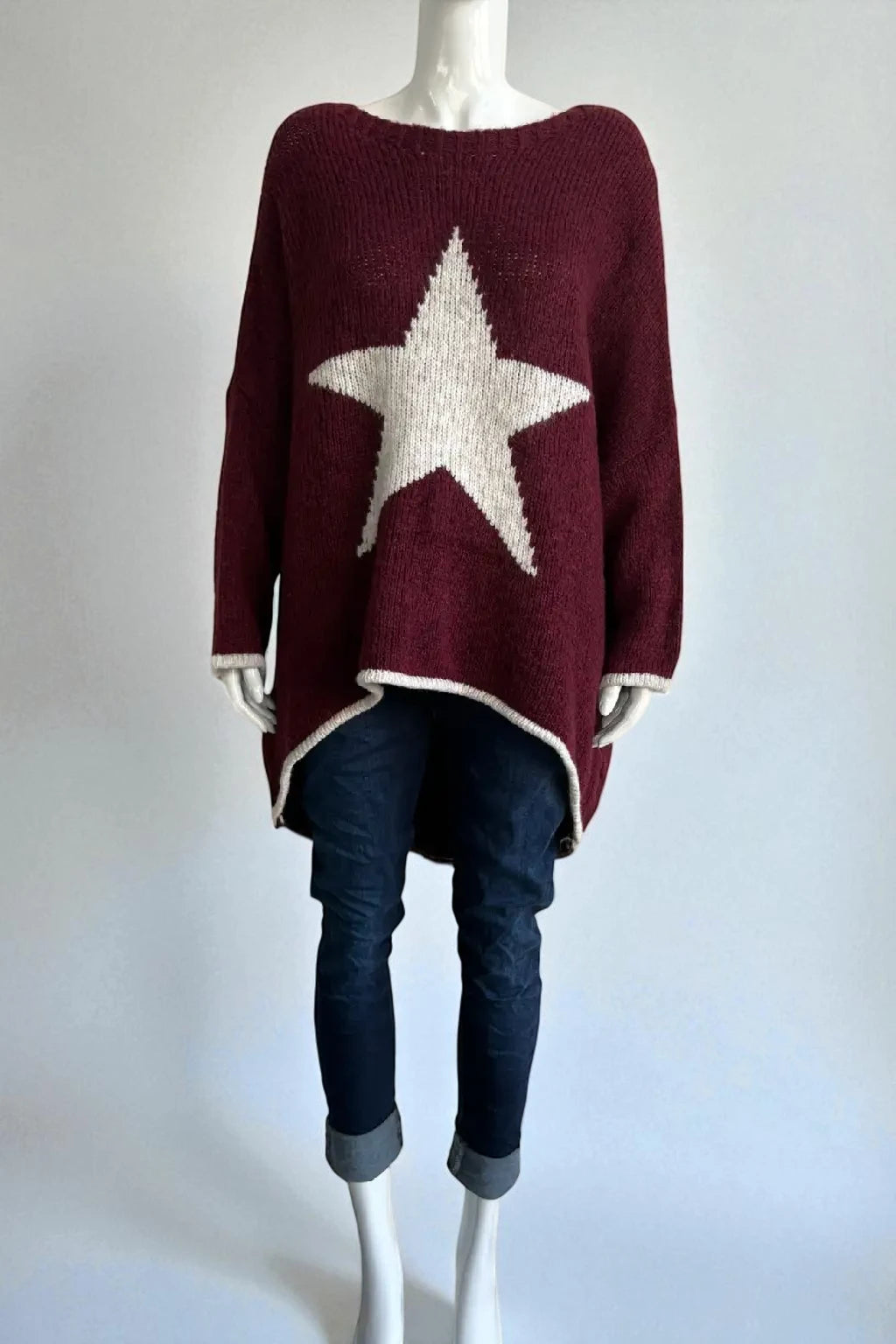 Made in Italy Wool Slouch Star Jumper