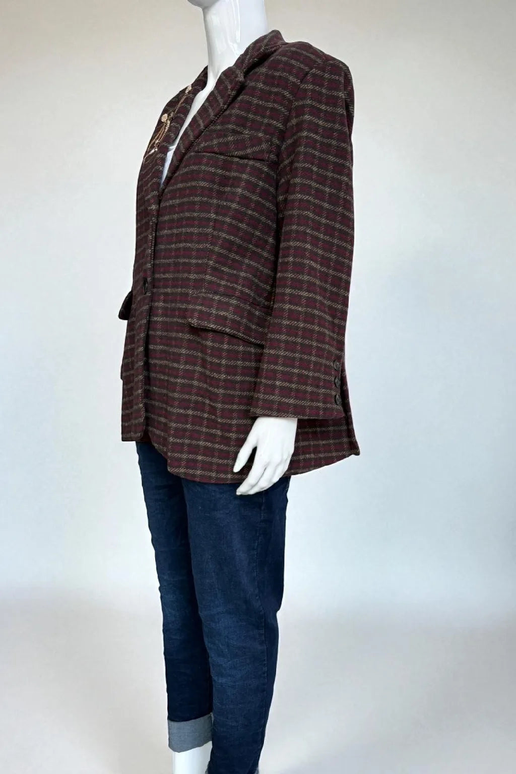 Made in Italy Wool Plaid Blazer