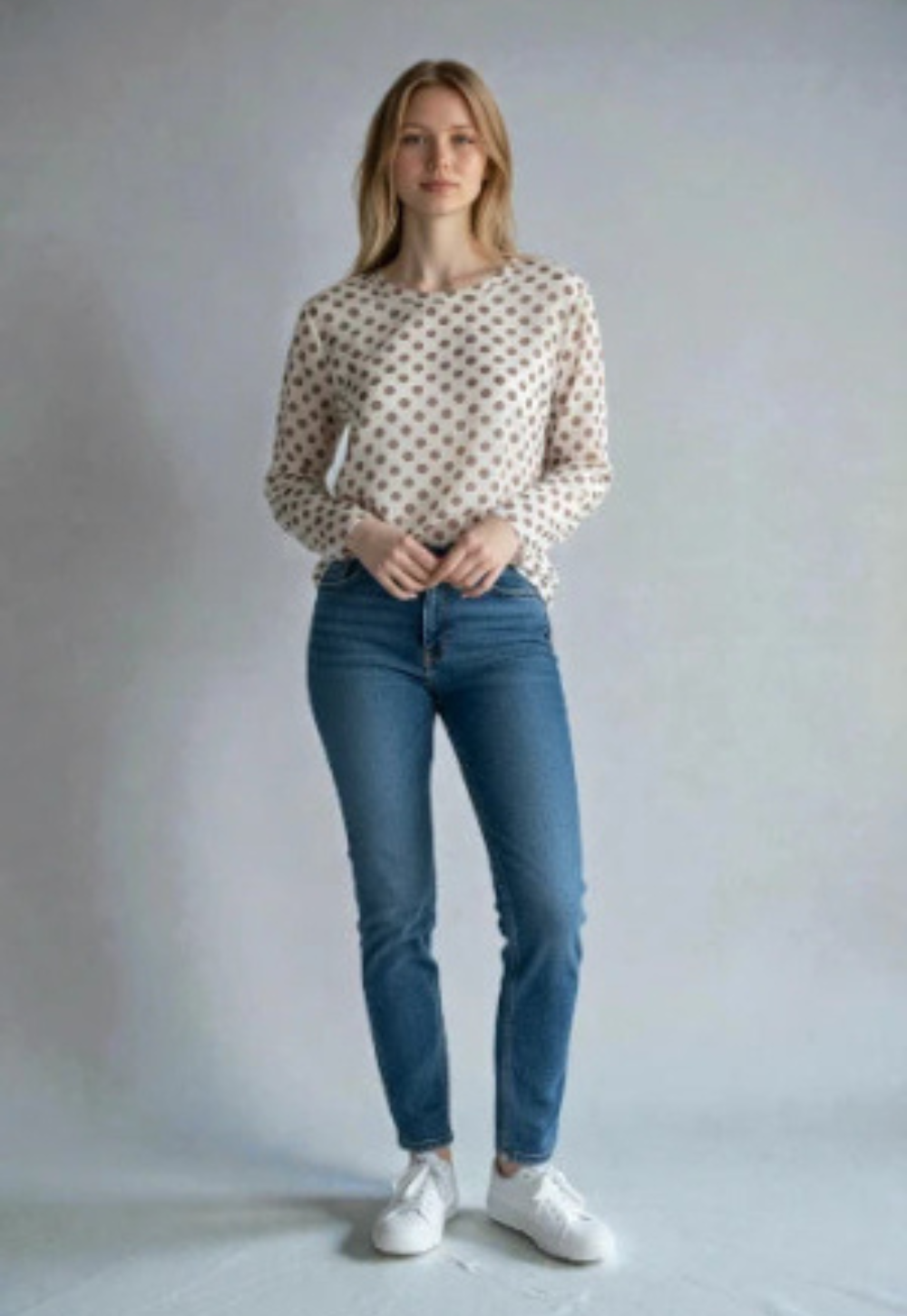 Made in Italy Polkadot Mesh Tops.