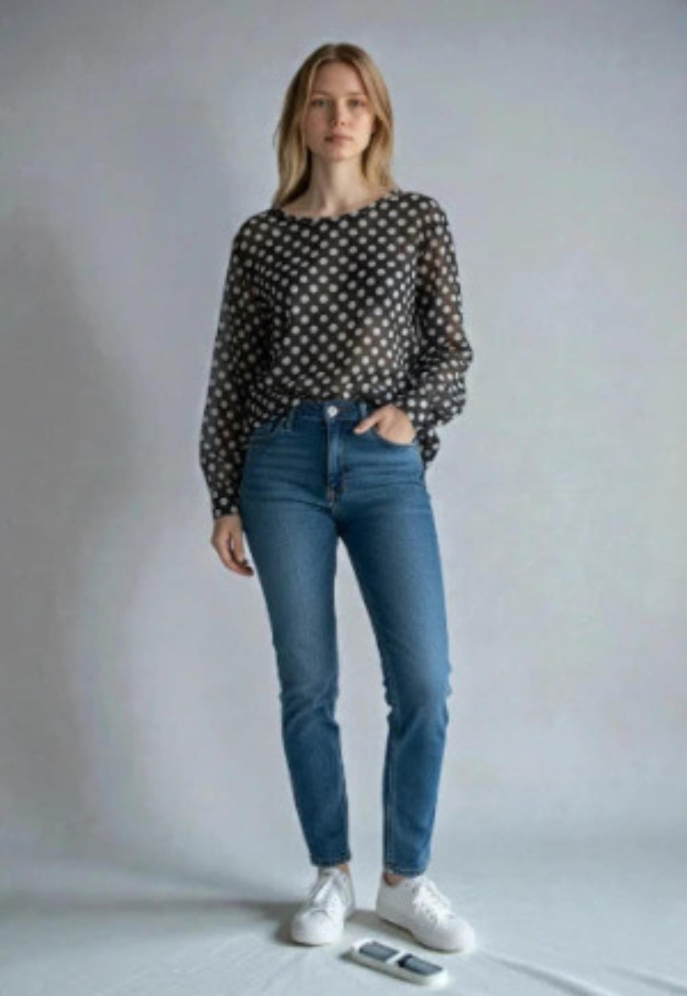 Made in Italy Polkadot Mesh Tops.